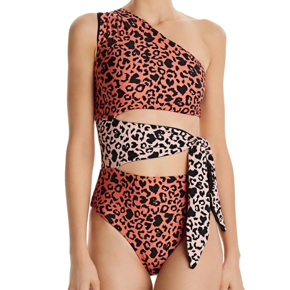 Beach Riot Rae One Piece Swimsuit in Baby Pink & Love Red, Size S - Picture 1 of 6